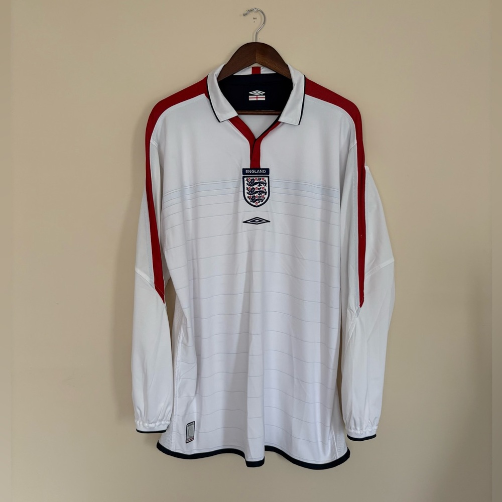 England Long Sleeve Vintage Home Jersey 04/05 by Umbro